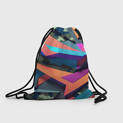 Рюкзак-мешок Камуфляж и цветная геометрия - нейросеть, цвет: 3D-принт