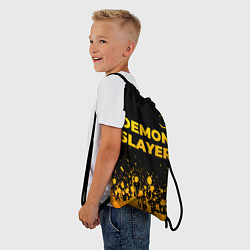 Рюкзак-мешок Demon Slayer - gold gradient: символ сверху, цвет: 3D-принт — фото 2
