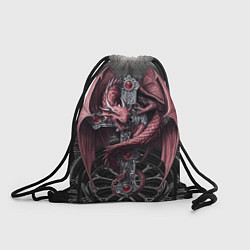 Рюкзак-мешок Красный кельтский дракон на готическом кресте, цвет: 3D-принт