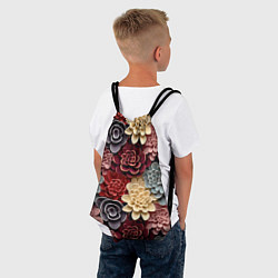 Рюкзак-мешок Объёмные цветы суккулента, цвет: 3D-принт — фото 2