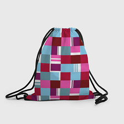 Рюкзак-мешок Ретро квадраты вишнёвые, цвет: 3D-принт