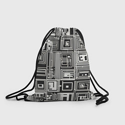 Рюкзак-мешок Белые полосы на чёрном фоне, цвет: 3D-принт