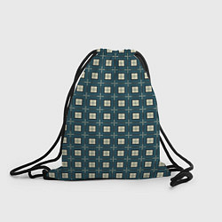 Рюкзак-мешок Клетчатый зелёно-бежевый, цвет: 3D-принт