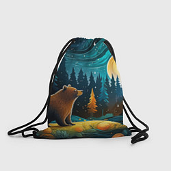 Рюкзак-мешок Хозяин тайги: медведь в лесу, цвет: 3D-принт