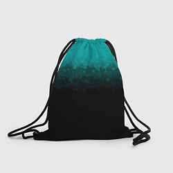 Рюкзак-мешок Градиент бирюзово-чёрный, цвет: 3D-принт