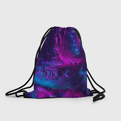 Рюкзак-мешок Неоновая абстракция синий и розовый, цвет: 3D-принт