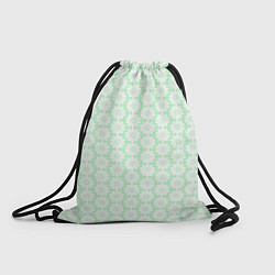 Рюкзак-мешок Белые ромашки светло-зелёный паттерн, цвет: 3D-принт