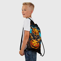Рюкзак-мешок Halloween - страшный медведь с тыквой, цвет: 3D-принт — фото 2