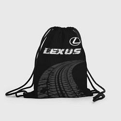 Мешок для обуви Lexus speed на темном фоне со следами шин: символ