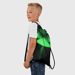 Рюкзак-мешок Яркая зеленая геометрия, цвет: 3D-принт — фото 2