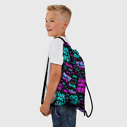 Рюкзак-мешок Jinx Arcane pattern neon, цвет: 3D-принт — фото 2