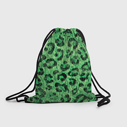 Рюкзак-мешок Зелёный леопард паттерн, цвет: 3D-принт