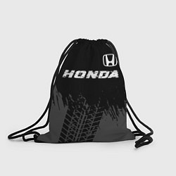Рюкзак-мешок Honda speed на темном фоне со следами шин посереди, цвет: 3D-принт