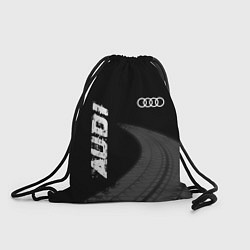 Мешок для обуви Audi speed на темном фоне со следами шин вертикаль