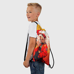 Рюкзак-мешок Девушка-демон от нейросети - желто-красный градиен, цвет: 3D-принт — фото 2