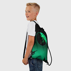 Рюкзак-мешок Неоновая зеленая луна, цвет: 3D-принт — фото 2