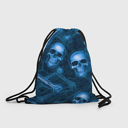 Рюкзак-мешок Синие черепа и кости, цвет: 3D-принт