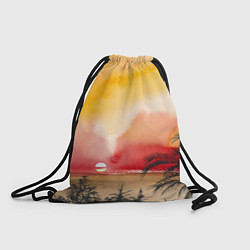 Рюкзак-мешок Тропический закат акварель, цвет: 3D-принт