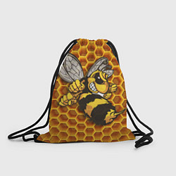 Рюкзак-мешок Шмель с жалом и кулаками абстрактный желтый фон со, цвет: 3D-принт