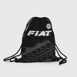 Рюкзак-мешок Fiat speed на темном фоне со следами шин посередин, цвет: 3D-принт