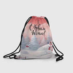 Рюкзак-мешок Красный закат новый год, цвет: 3D-принт