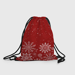Рюкзак-мешок Текстура снежинок на красном фоне, цвет: 3D-принт