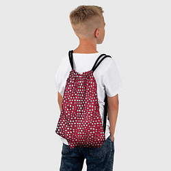 Рюкзак-мешок Белые пузырьки на красном фоне, цвет: 3D-принт — фото 2