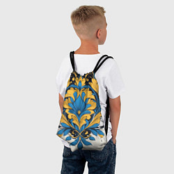 Рюкзак-мешок Желто-синий букет, цвет: 3D-принт — фото 2