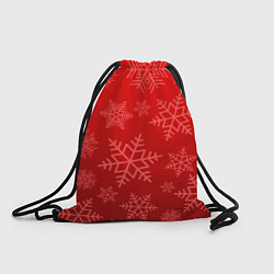 Рюкзак-мешок Красные снежинки, цвет: 3D-принт