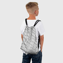 Рюкзак-мешок Никаких брендов черный на белом, цвет: 3D-принт — фото 2