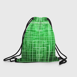 Рюкзак-мешок Зелёные неоновые полосы киберпанк, цвет: 3D-принт