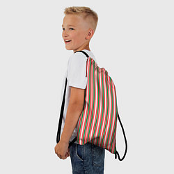 Рюкзак-мешок Полоса красная зеленая, цвет: 3D-принт — фото 2