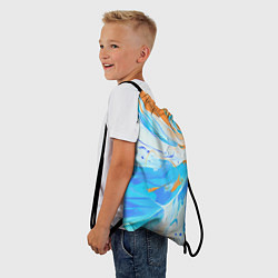 Рюкзак-мешок Голубая и оранжевая краска, цвет: 3D-принт — фото 2