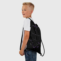 Рюкзак-мешок Фиолетовые трещины, цвет: 3D-принт — фото 2