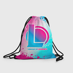 Рюкзак-мешок League of Legends neon gradient style, цвет: 3D-принт