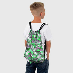 Рюкзак-мешок Маленькие зелёные треугольники, цвет: 3D-принт — фото 2