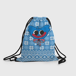 Рюкзак-мешок Huggy Wuggy christmas sweater, цвет: 3D-принт