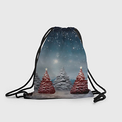 Рюкзак-мешок Волшебство зимней природы иней на деревьях, цвет: 3D-принт