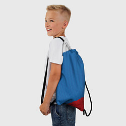 Рюкзак-мешок Белый синий красный вязаный фон, цвет: 3D-принт — фото 2