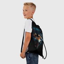 Рюкзак-мешок Волк хищник, цвет: 3D-принт — фото 2