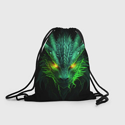 Рюкзак-мешок Светящийся зеленый дракон 2024, цвет: 3D-принт