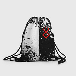 Рюкзак-мешок Берсерк знак жертвы - черно-белые брызги, цвет: 3D-принт
