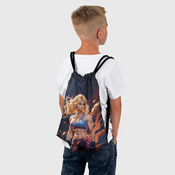 Рюкзак-мешок Девушка-боец ММА, цвет: 3D-принт — фото 2