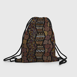 Рюкзак-мешок Волнистый этнический орнамент, цвет: 3D-принт