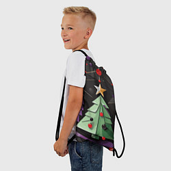 Рюкзак-мешок Оригамная елка, цвет: 3D-принт — фото 2