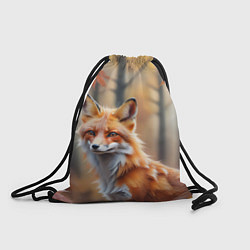 Рюкзак-мешок Рыжая лисица в осеннем лесу, цвет: 3D-принт