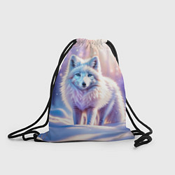 Мешок для обуви Заснеженный зимний пейзаж с песцом