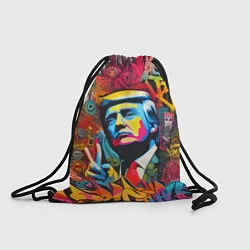 Рюкзак-мешок Дональд Трамп - граффити - нейросеть, цвет: 3D-принт