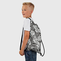 Рюкзак-мешок Зебры и тигры, цвет: 3D-принт — фото 2
