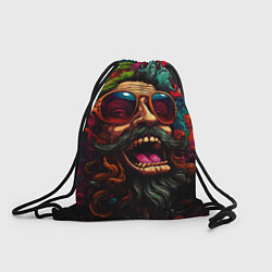 Рюкзак-мешок Дед мороз хиппи, цвет: 3D-принт